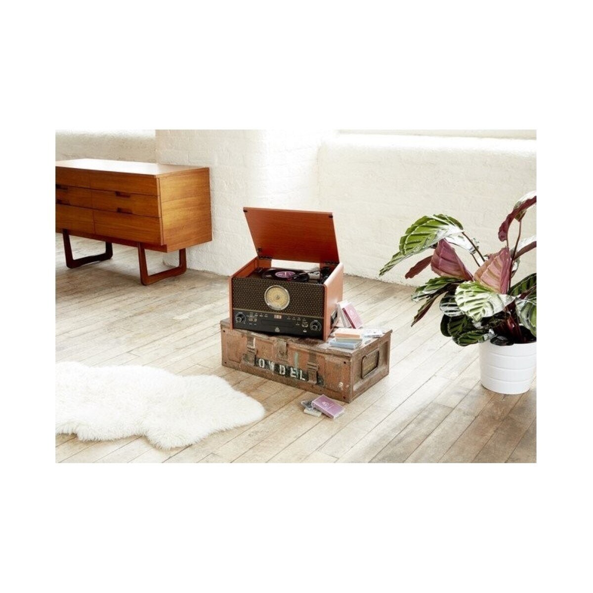 Recondicionado - Grade A - Gira-Discos Chesterton Rose Wood com Rádio e leitor de Cd's, Cassetes, Mp3 4