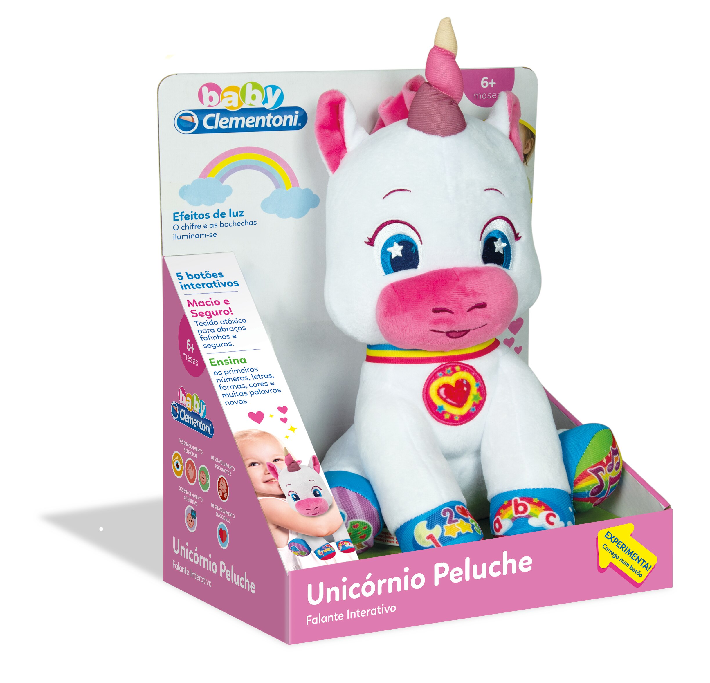 Baby Unicórnio Peluche Falante Interativo Clementoni 2