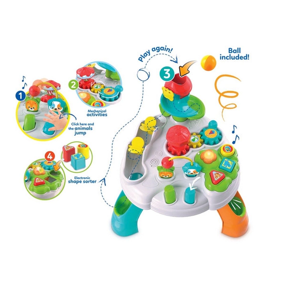 Mesa de Atividades Multicolor Baby Happy Park Clementoni 5