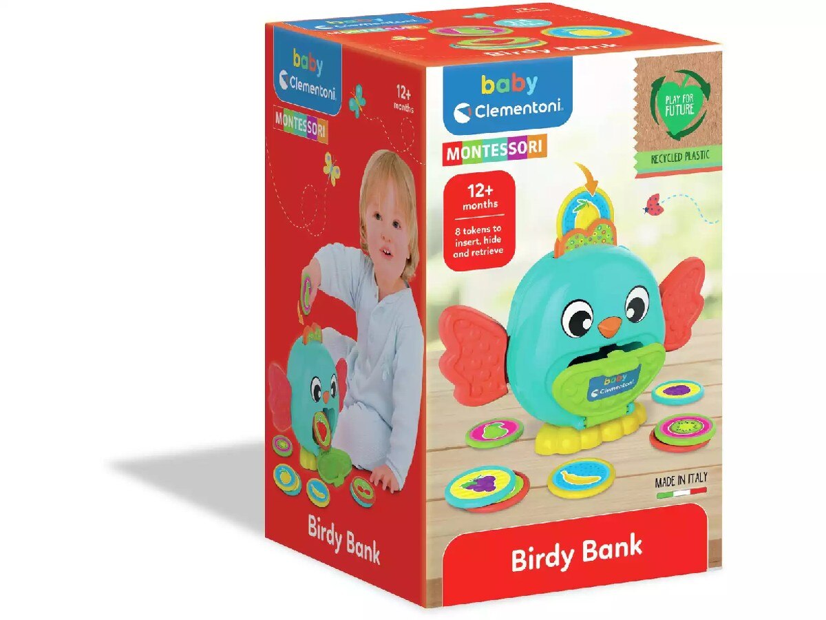 Brinquedo educativo mealheiro Montessori Birdie Clementoni 1