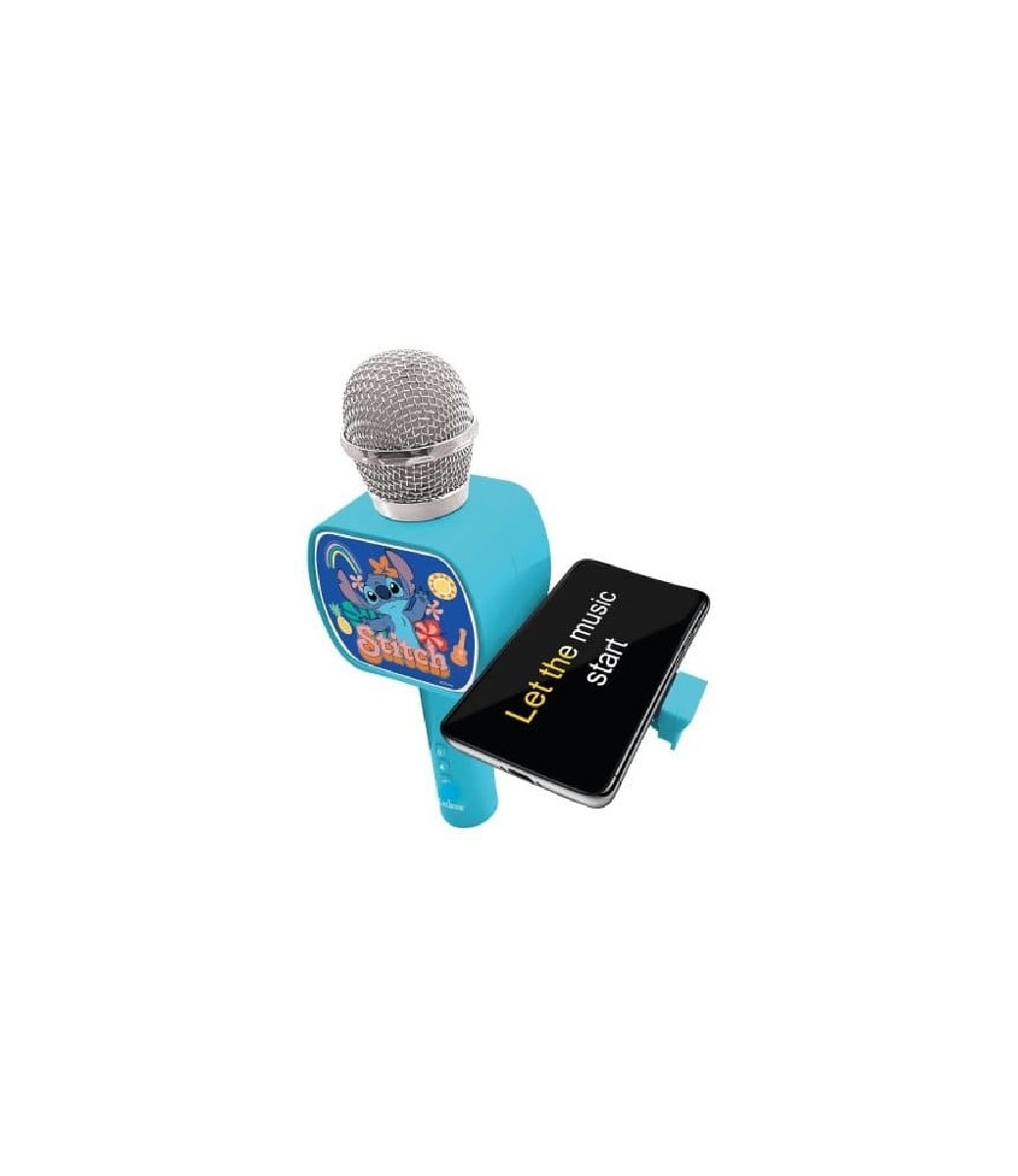 Microfone Stitch sem Fios com Altifalante, Função de Mudança de Voz e Suporte para Telemóvel 4