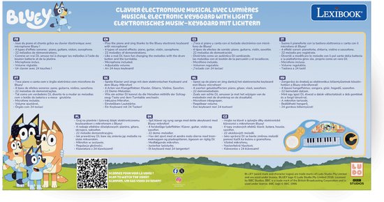 Piano Eletrónico Bluey com Microfone 10