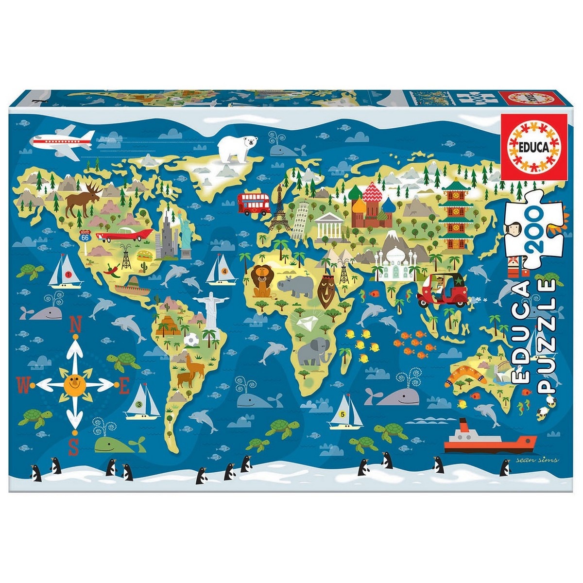 Imagem 0 de Puzzle Mapa Mundi 200 Peças