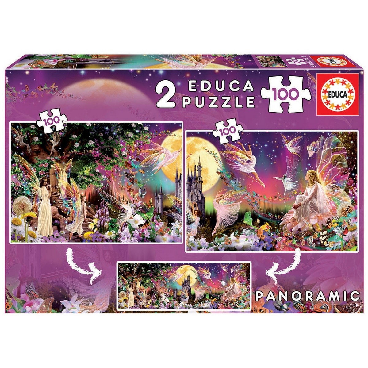 Puzzle Tríptico de Fadas 2x100 Peças 1