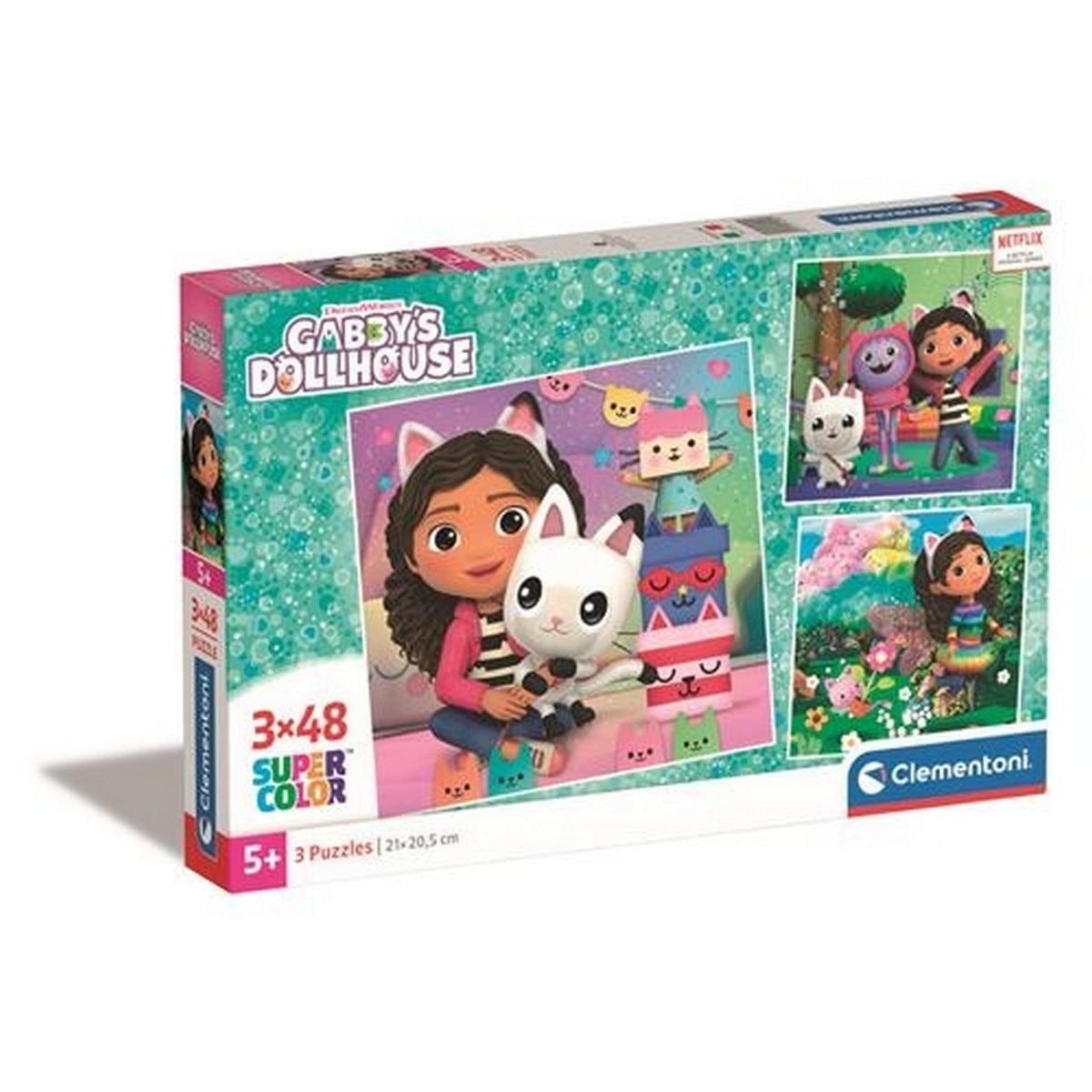 Puzzle Gabby's Dollhouse 3x48 Peças 1