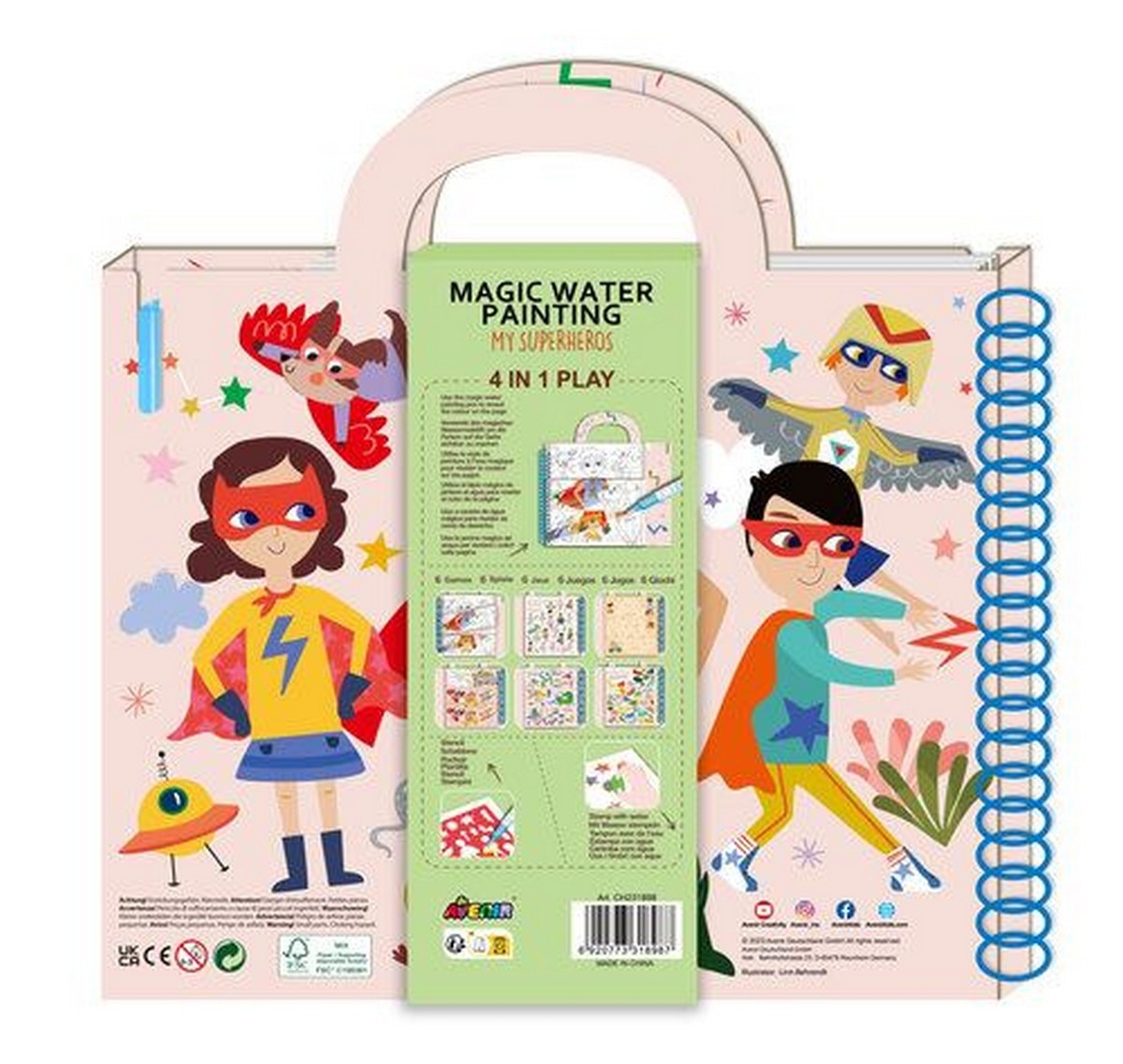 Livro de desenho Pintura Agua Super herois Avenir Multicolor Multicolor-2