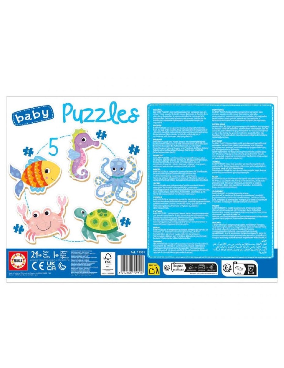 Puzzle Animais Aquáticos 2-5 Peças 3