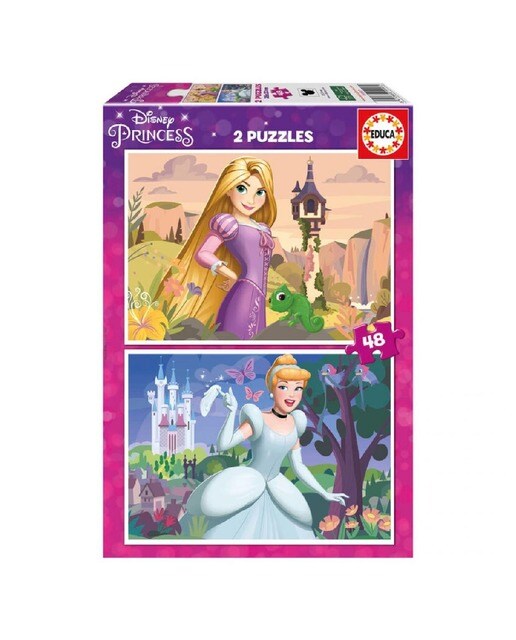 Imagem 0 de Puzzle Rapunzel + Cinderela Princesas Disney 2x48 Peças