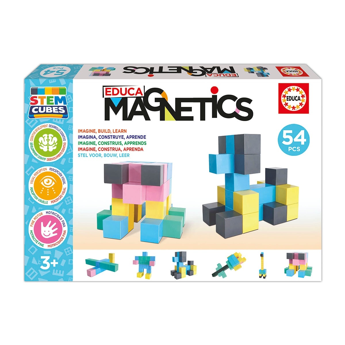 Imagem 0 de Cubos magnéticos de construção «Stem» da Magnetics, 54 peças