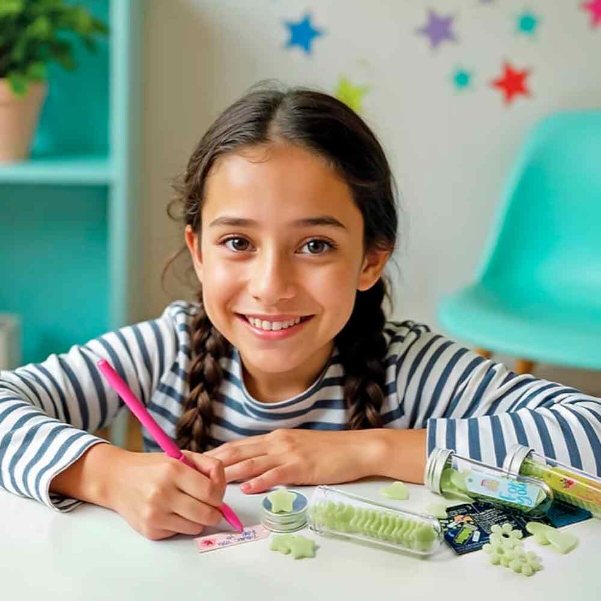 Frasco com Corações Brilhantes 2