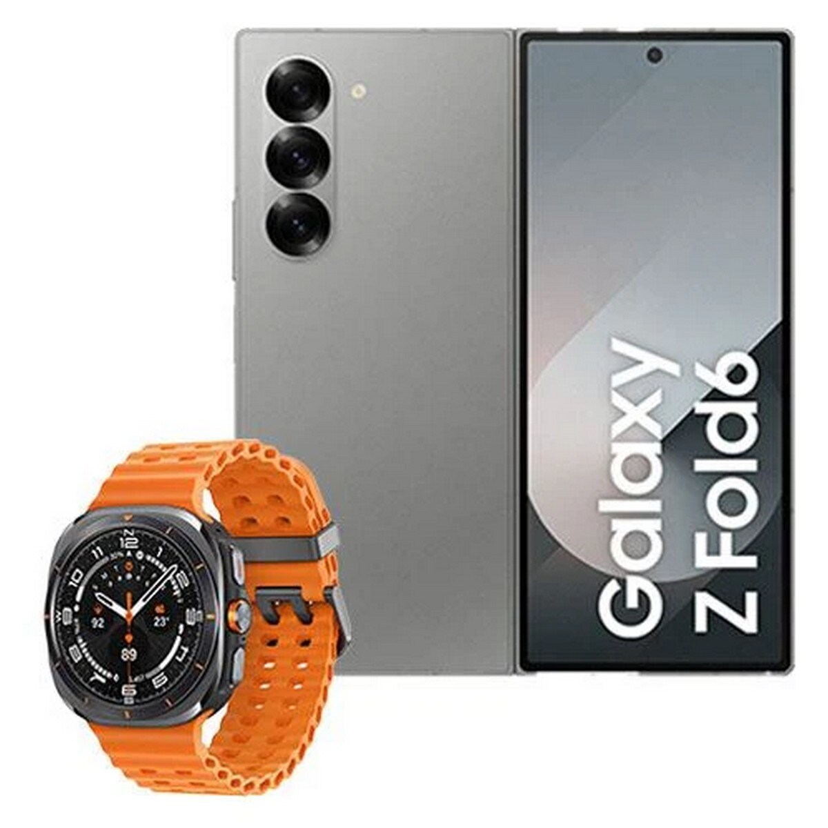 Imagem 0 de Elite Pack Samsung Galaxy Z Fold6 256GB - Cinza + Smartwatch Galaxy Watch Ultra LTE 47mm - Cinzento Titânio/Laranja