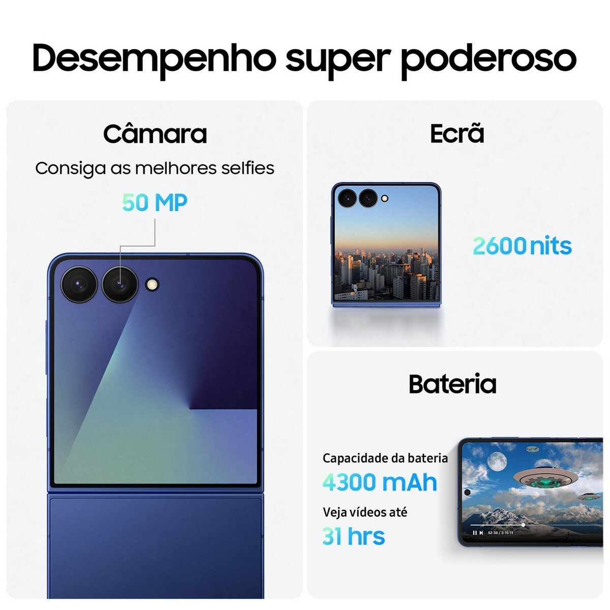 Smartphone Samsung Galaxy Z Flip 7 12GB + 512GB, 6,9" + 4,1"  Dual-SIM Preto-5