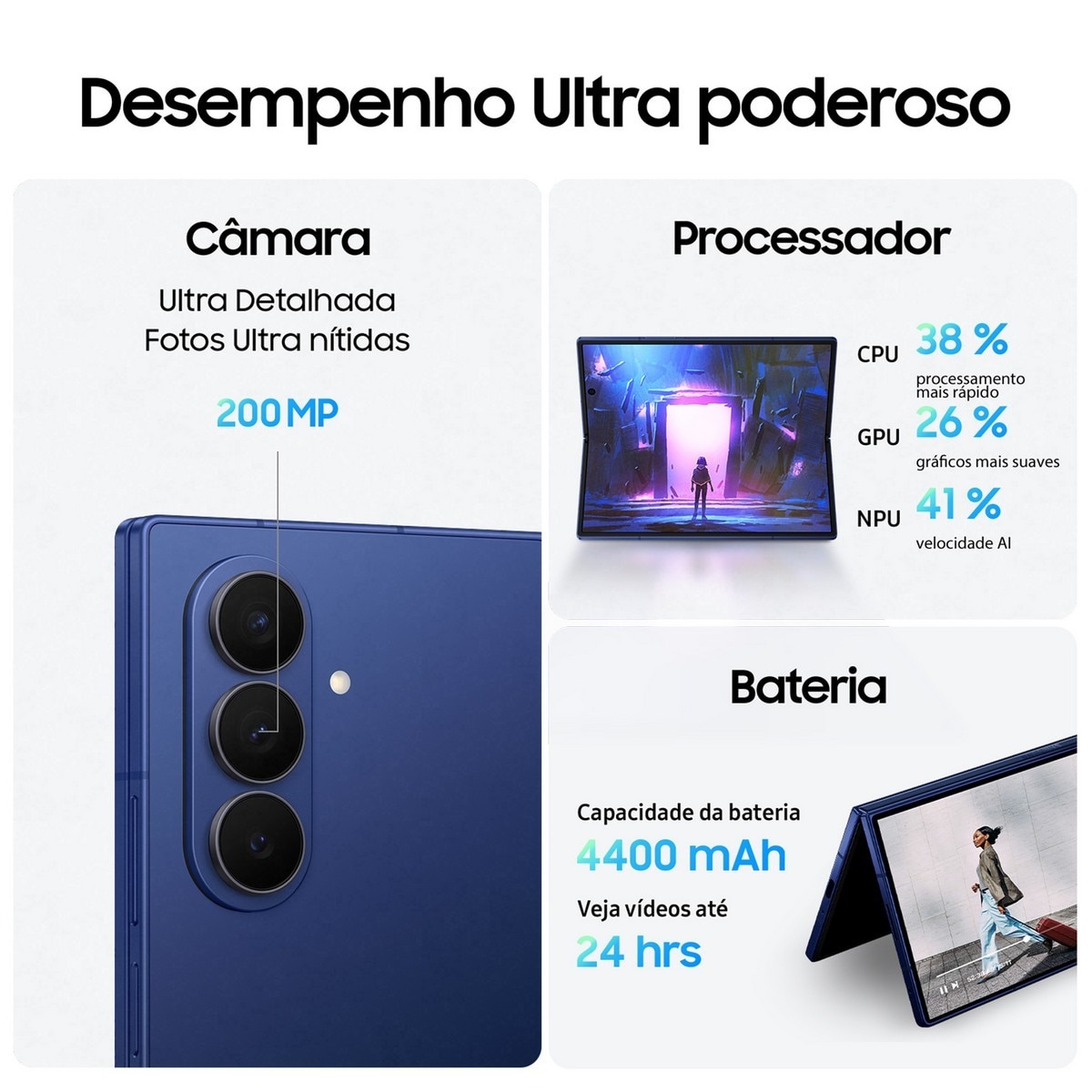 Smartphone Samsung Galaxy Z Fold 7 12GB + 256GB, 8" + 6,5" Dual-SIM Azul Intenso-4