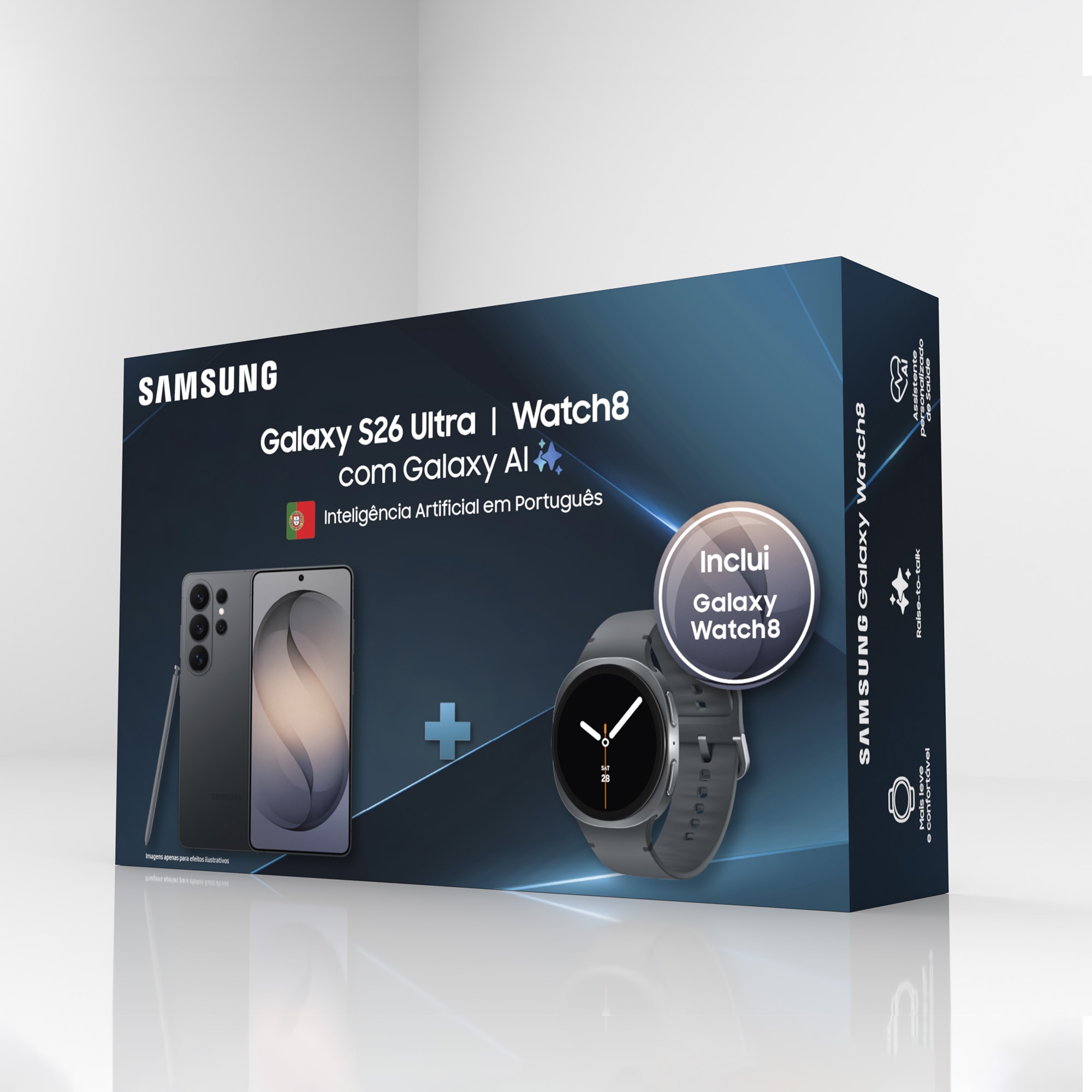 Imagem 0 de Bundle Samsung Smartphone Galaxy S26 Ultra 12GB + 512GB 6,9" e Smartwatch Galaxy Watch8 44mm Bluetooth