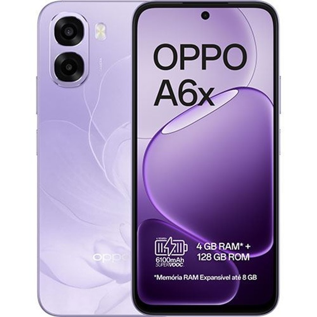 Imagem 0 de Smartphone Oppo A6X 4GB RAM + 128GB, 4G, 6,75", Dual SIM - Violeta