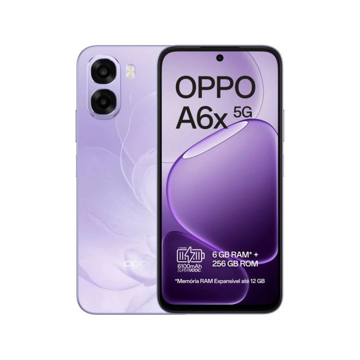 Imagem 0 de Smartphone Oppo A6X 6GB RAM + 256GB, 5G, 6,75", Dual SIM - Violeta
