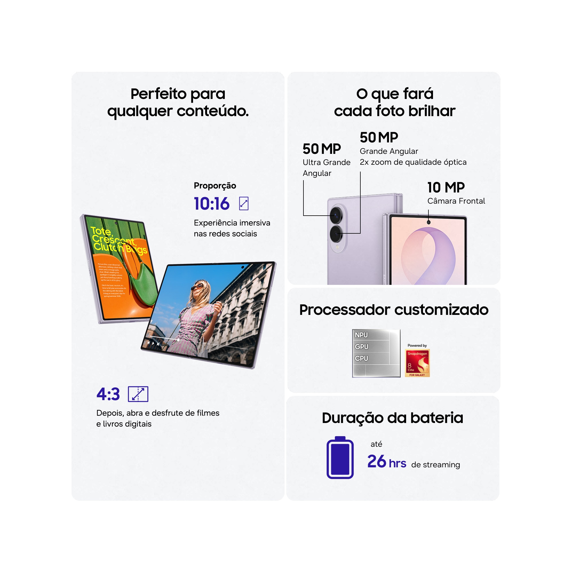 Smartphone Samsung Galaxy Z Fold8 Branco-3