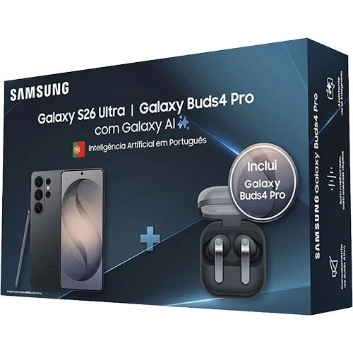 Imagem 0 de Bundle Samsung Galaxy S26 Ultra 256GB - Preto + Samsung Galaxy Buds4 Pro - Preto