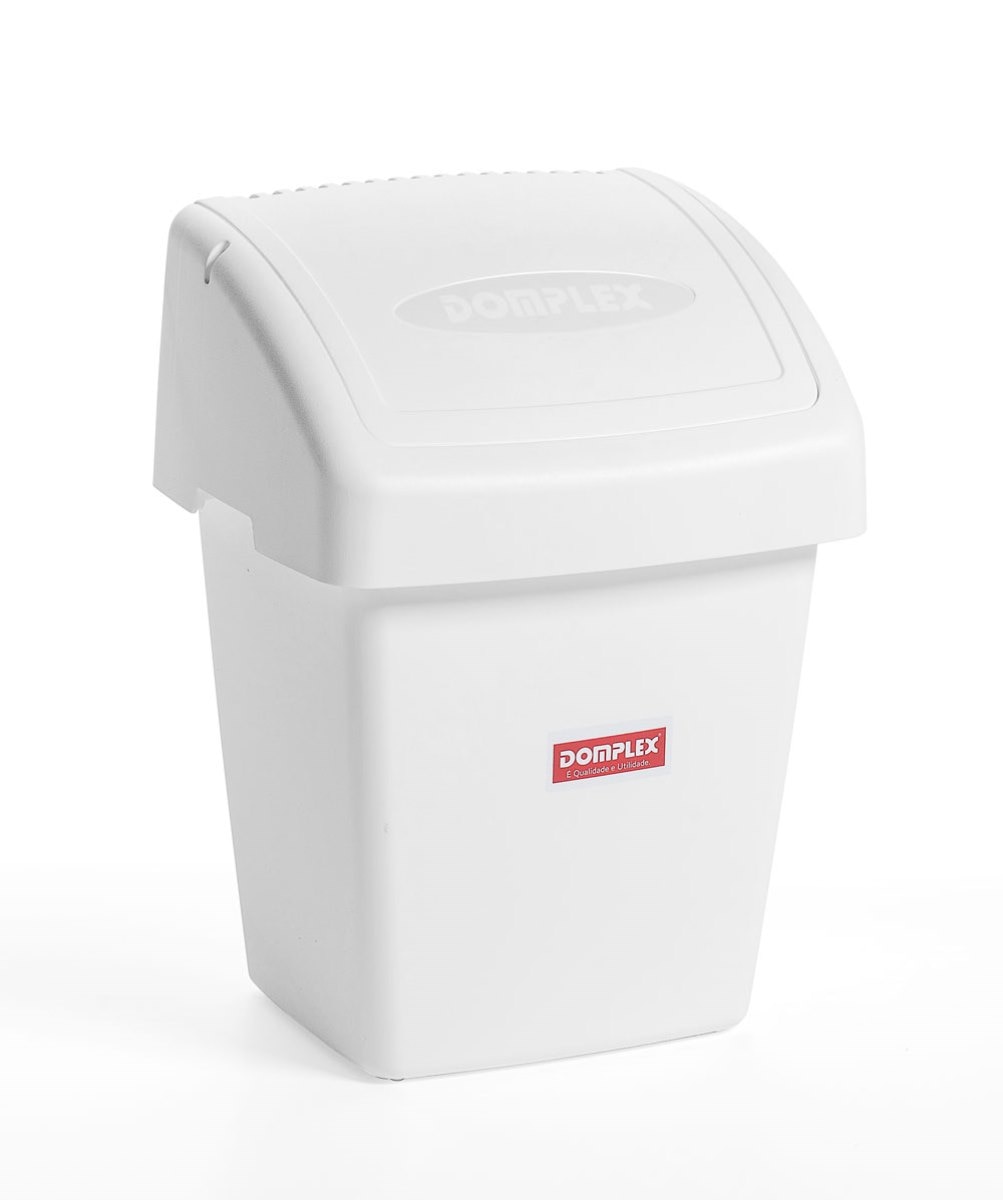 Balde do Lixo com Tampa Vai-Vem 3,5L Domplex - Branco Branco-1