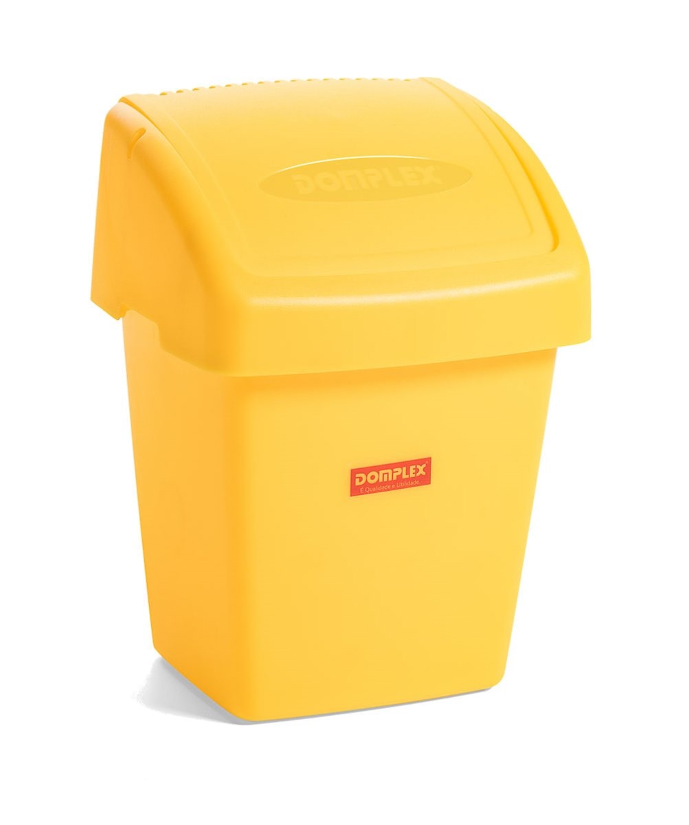 Balde do Lixo com Tampa Vai-Vem 3,5L Domplex - Amarelo Amarelo-1