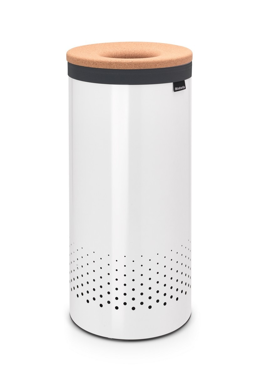 Cesta da roupa de 35 l com tampa de cortiça Linn Brabantia Branco-1