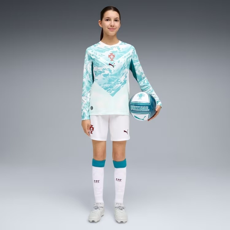 Calções de Futebol de Infantil FPF Replica Jr Branco-4