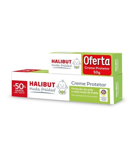 Halibut Muda Fraldas Creme Protetor Oferta 50% + Creme Protetor - 50g - 150 g 1
