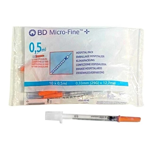 Imagem 0 de Seringas de Insulina 10x0,5ml Bd Micro Fine