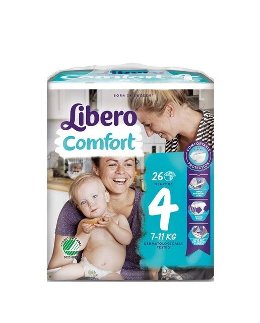 Fraldas Comfort Fit T.4 7-11 Kg - 26 un 1