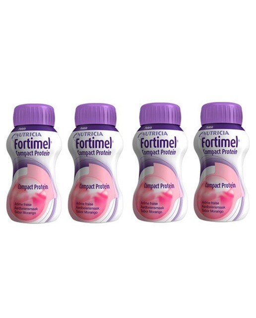 Imagem 0 de Suplemento Alimentar Nutricional Fortimel Compact Protein Morango - 4x125 ml