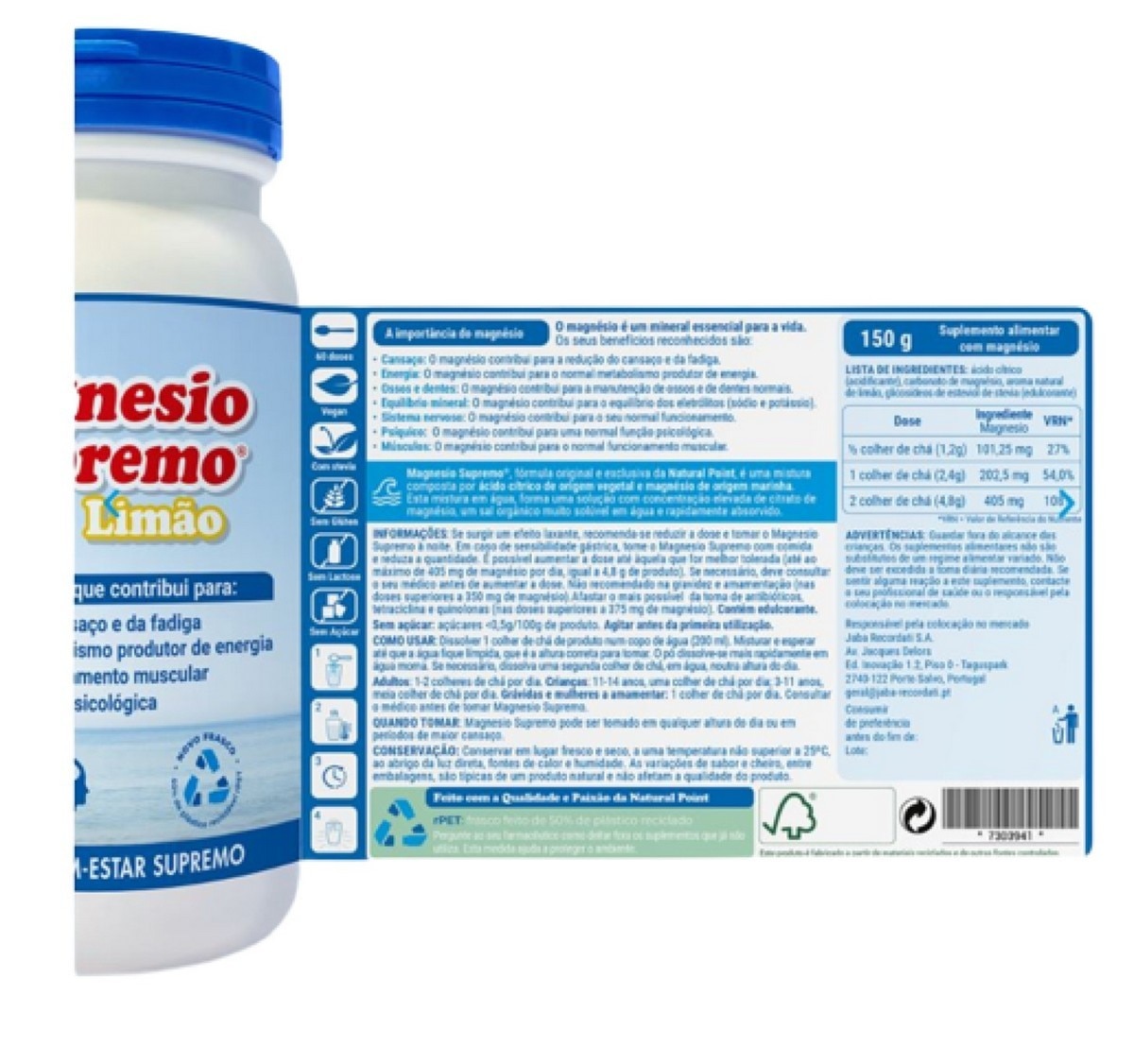 Suplemento Alimentar Magnesio Supremo Limão Pó - 150 g 2
