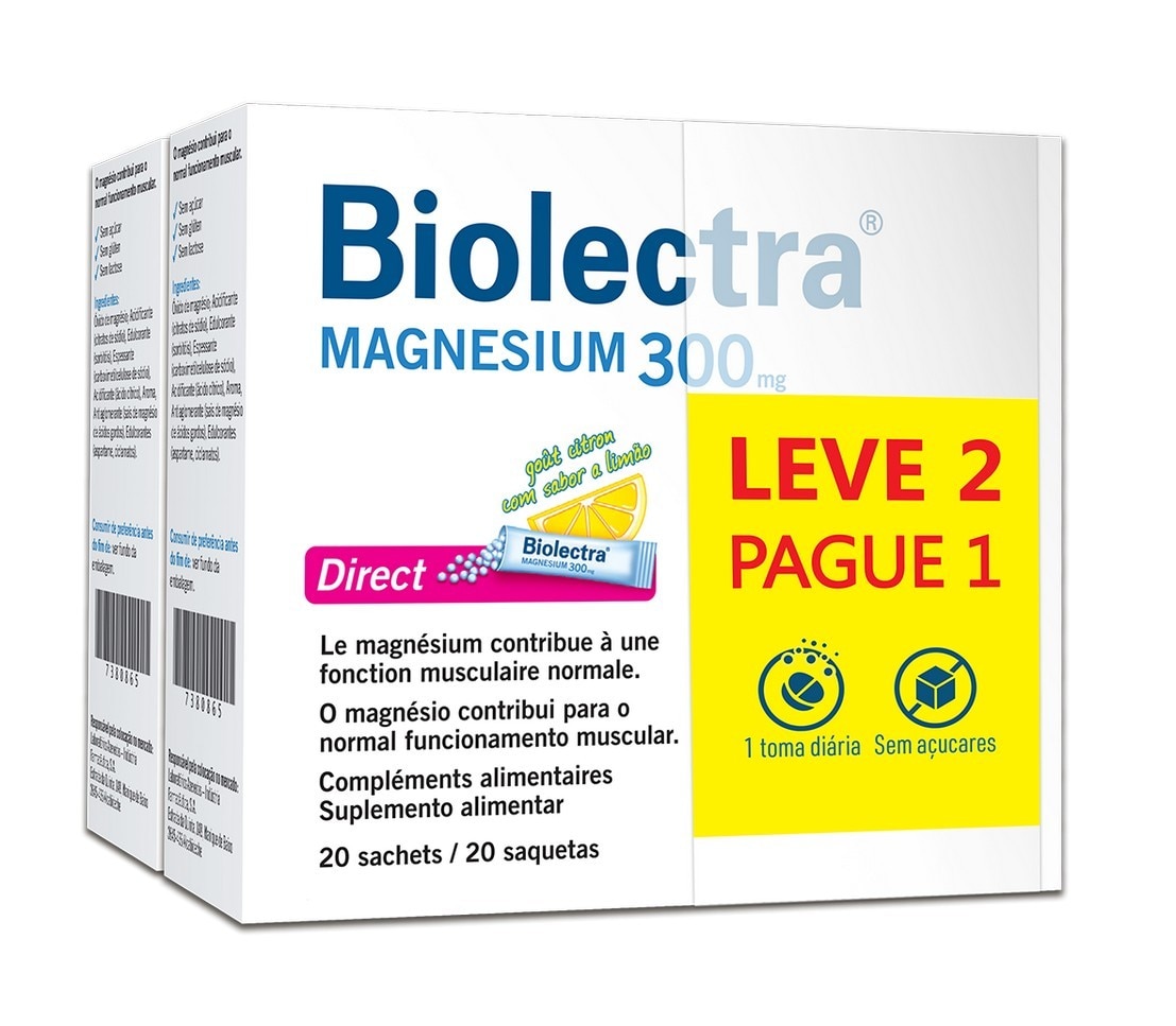Biolectra Magnesium 300mg Direct - 20 Saquetas 1