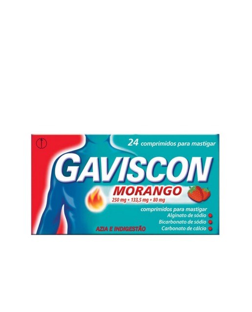 Gaviscon Morango - 24 Comprimidos Mastigáveis 1