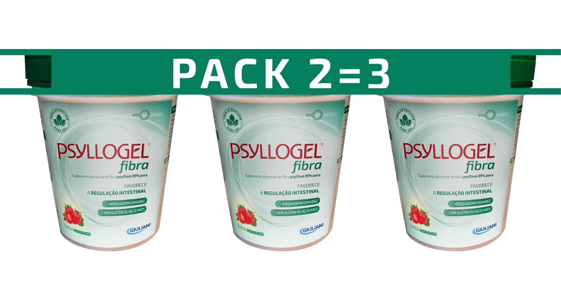 Imagem 0 de Pack 2=3 Psyllogel Fibra Morango