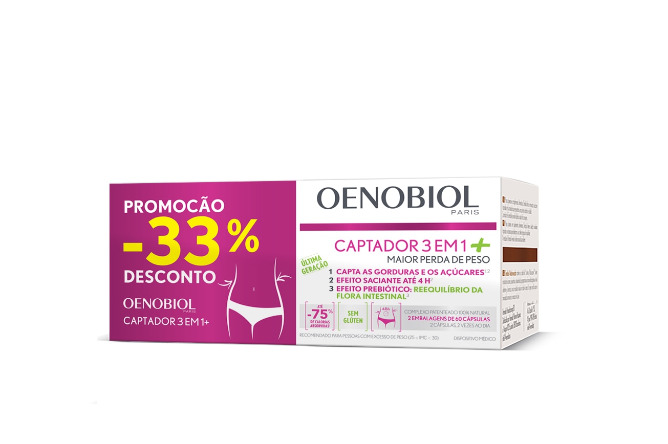 Imagem 0 de Suplemento Alimentar Captador 3 em 1+ - 2x 60 cápsulas