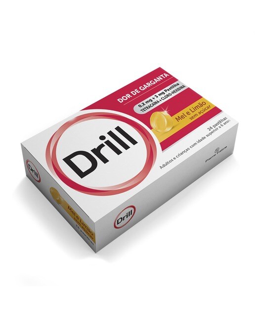Drill Mel e Limão sem Açúcar 0,2 mg + 3 mg - 24 Pastilhas 1