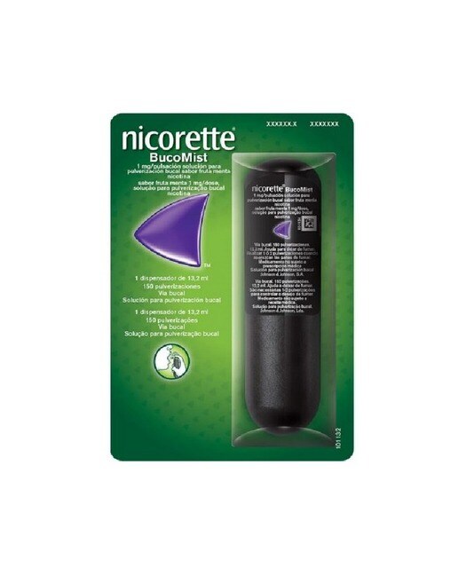 Imagem 0 de Nicorette BucoMist Sabor Fruta Menta 1mg/dose Spray Bucal - 150 Doses