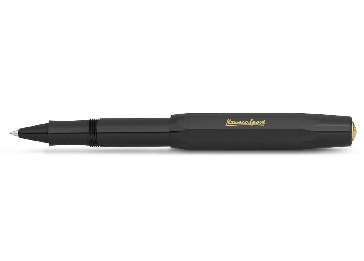 Caneta Roller Ball com Tampa Sport Classic Kaweco Preta e Dourada 1