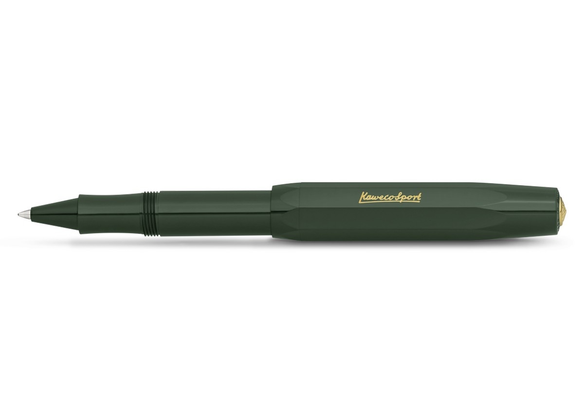 Caneta esferográfica com tampa Sport Classic Especial Kaweco verde e dourada 1