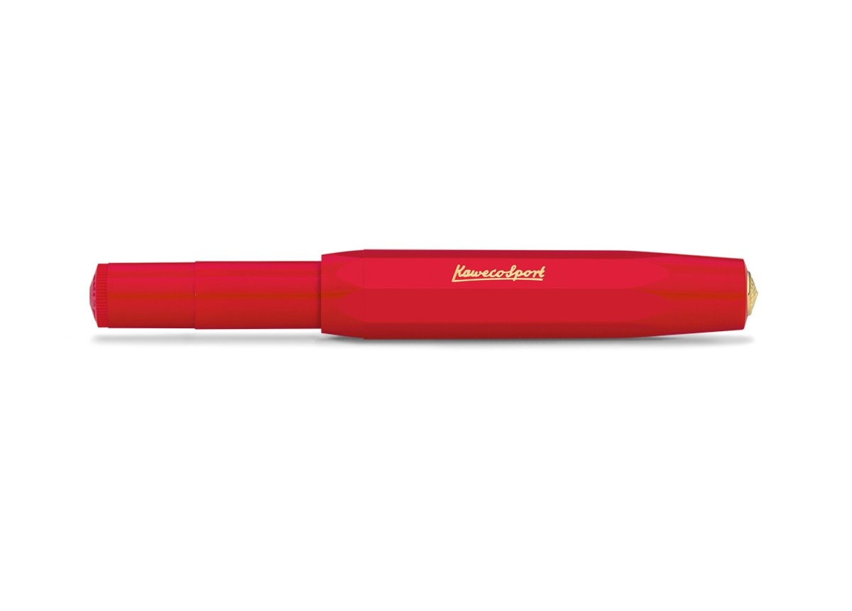 Caneta esferográfica com tampa Sport Classic Especial Kaweco vermelha e dourada 2