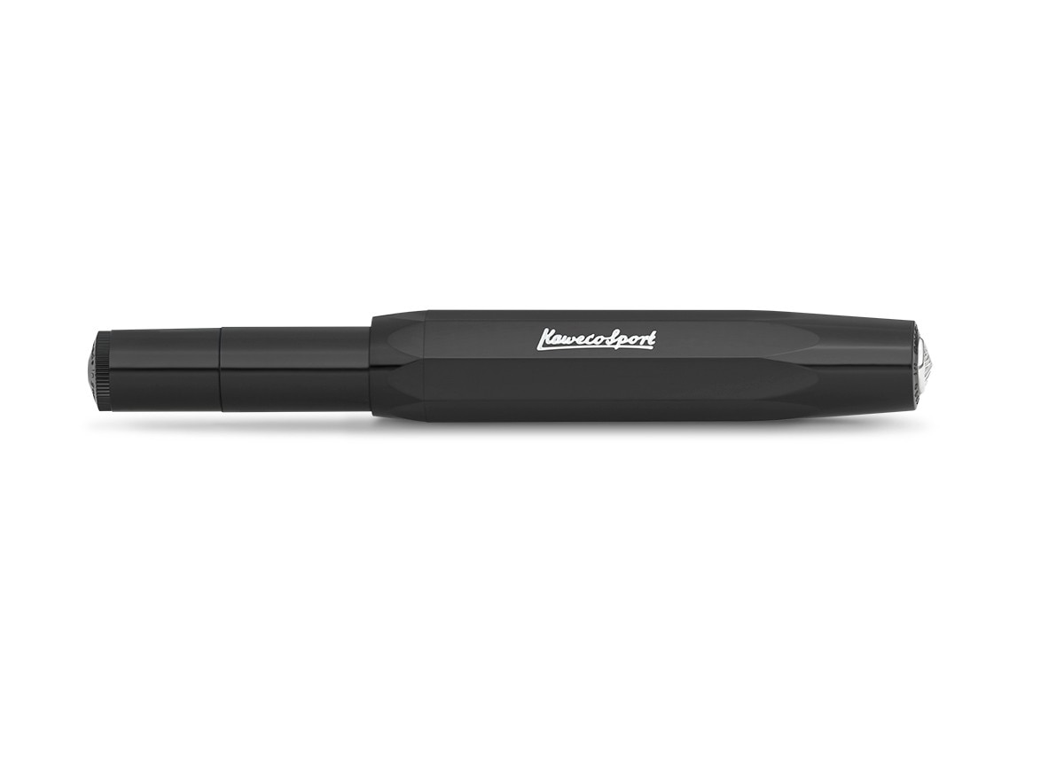 Caneta esferográfica com tampa Sport Skyline Especial Kaweco preta e cromada 2