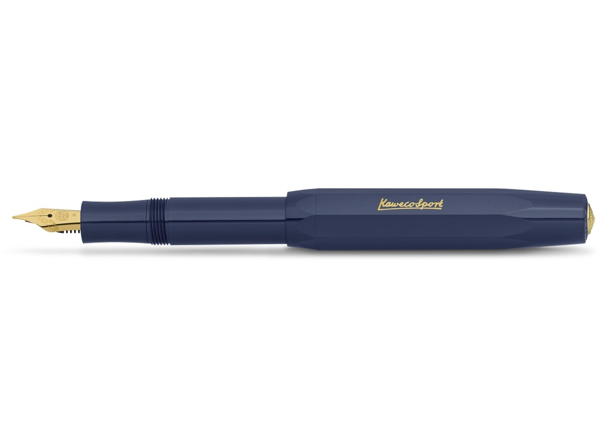 Imagem 0 de Caneta de aparo Sport Classic Kaweco azul e dourada