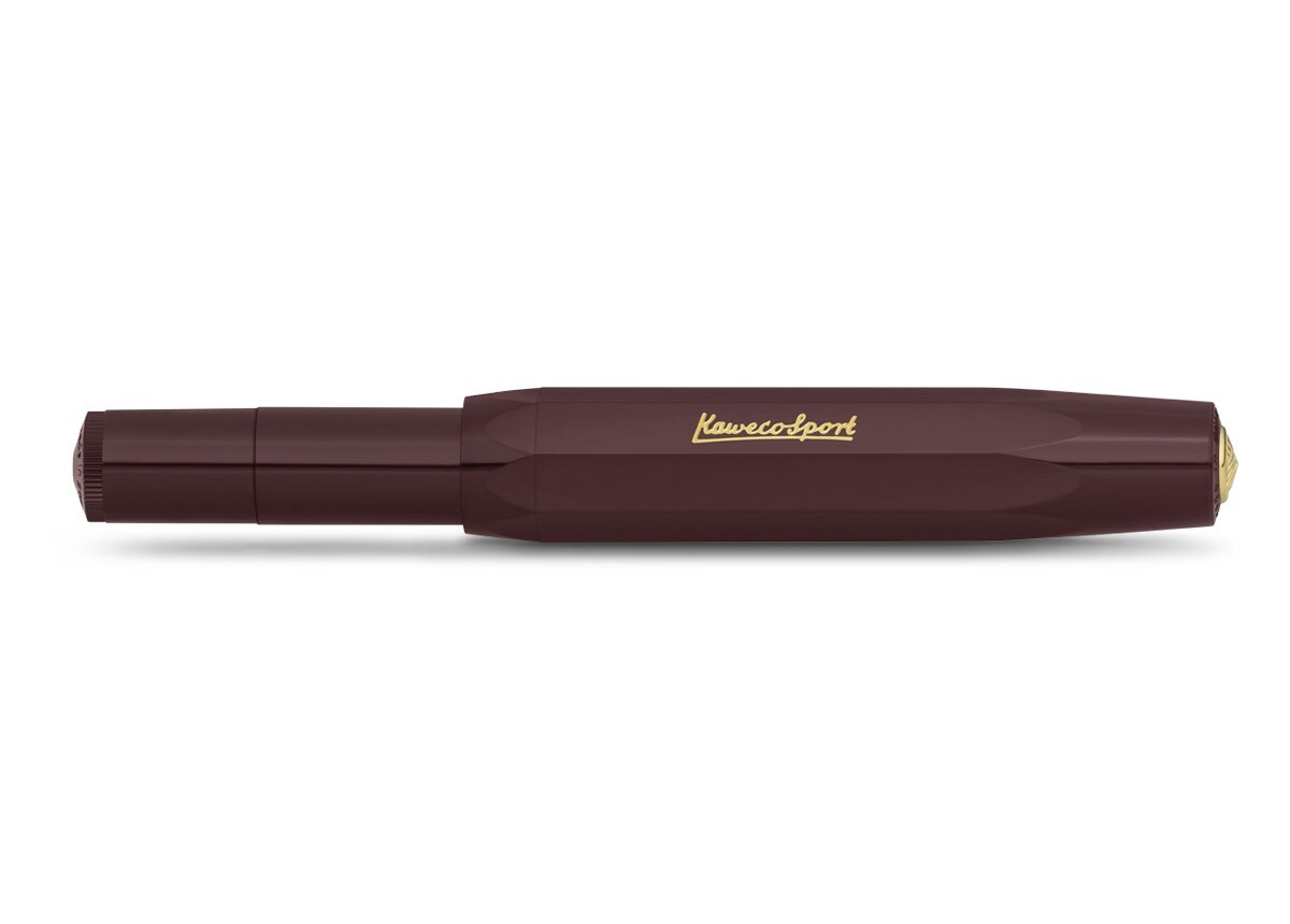 Caneta de aparo Sport Classic Especial Kaweco bordeaux e dourada 2