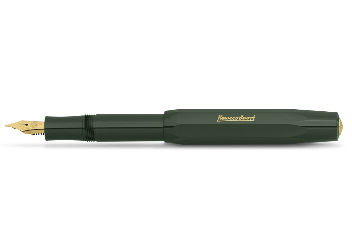 Caneta de aparo Sport Classic Especial Kaweco verde e dourada 1