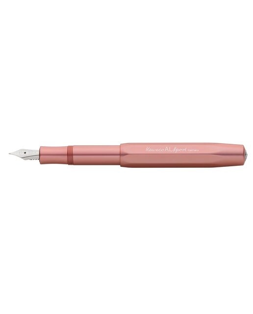 Caneta de aparo Alu Sport Kaweco rosa pastel e alumínio 1