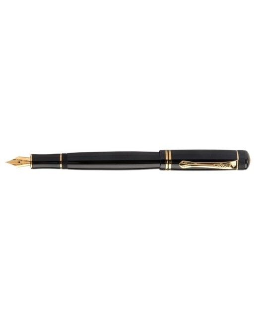 Caneta de aparo Dia Resina Kaweco preta e dourada 1