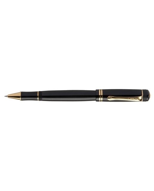 Caneta rollerball Dia Resina Kaweco preta e dourada 1