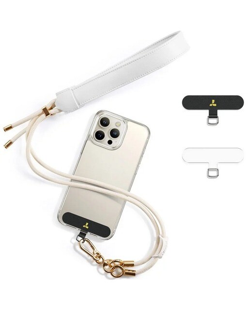 Fita para Telemóvel Torras Lanyard LoopGo em Pele - Branco 1