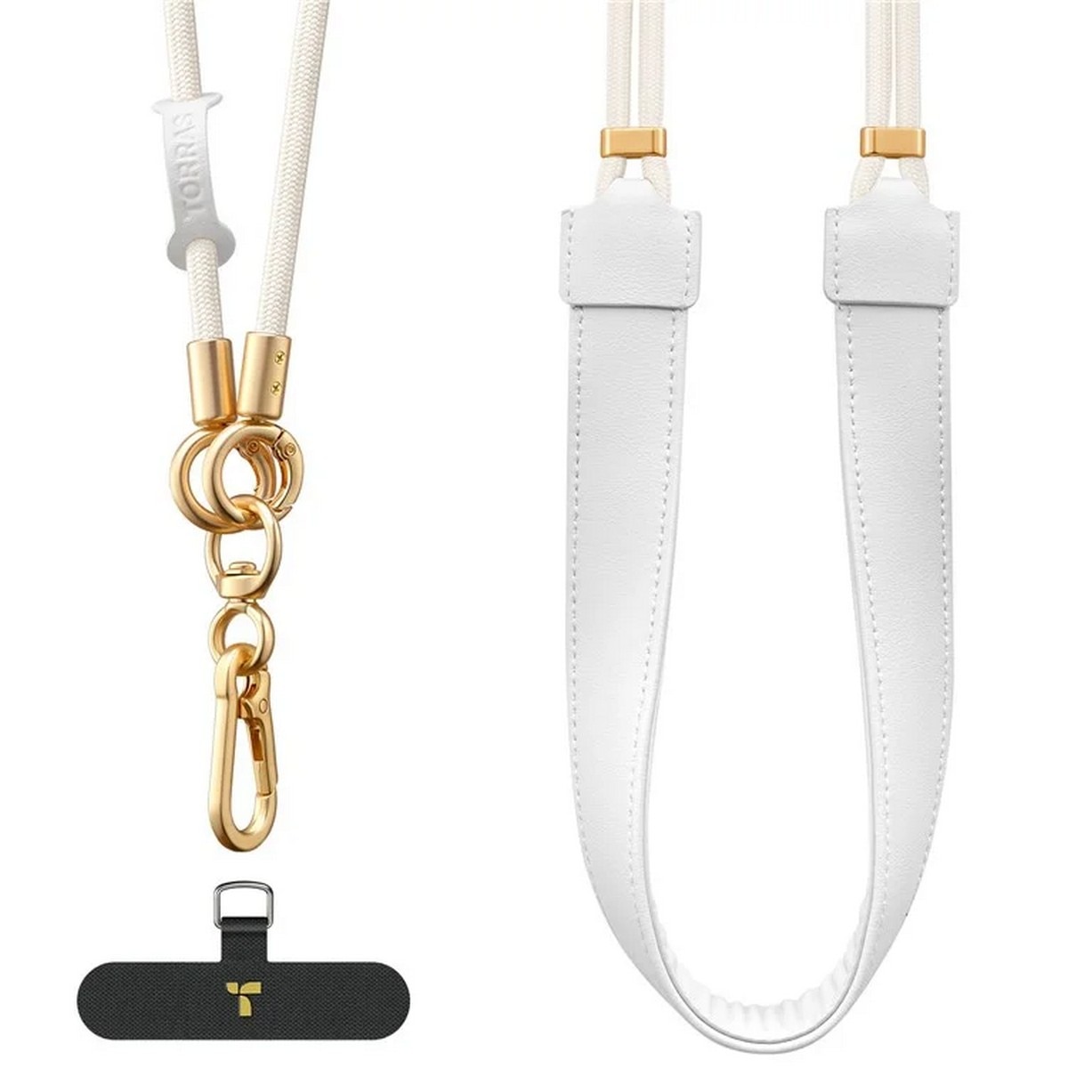 Fita para Telemóvel Torras Lanyard LoopGo em Pele - Branco 2