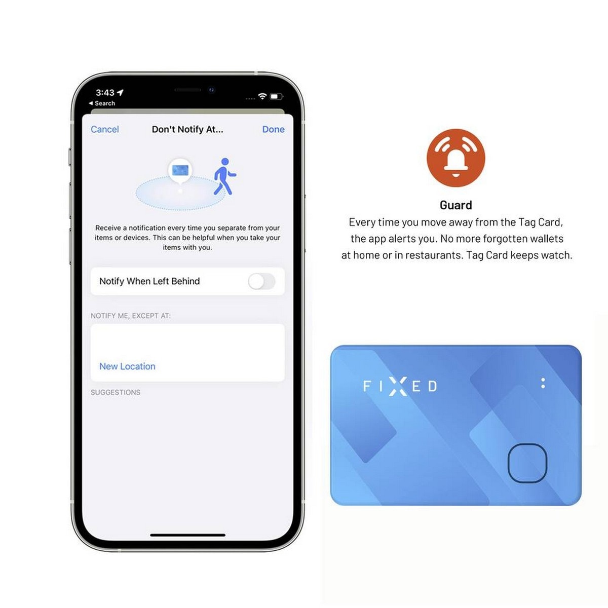 Tracker Card Fixed Location Card for Apple "Find My" - Azul 10